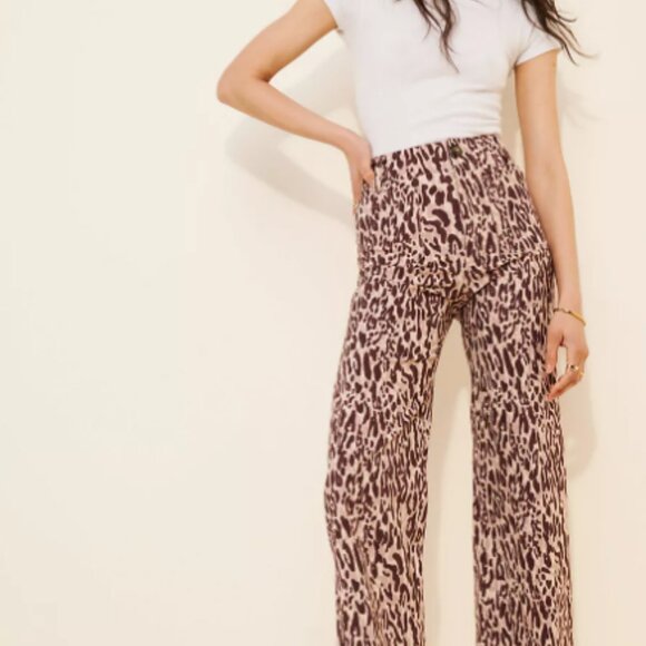 Maeve Anthropologie The Colette Cropped Wide-Leg Printed Pants - Picture 2 of 5